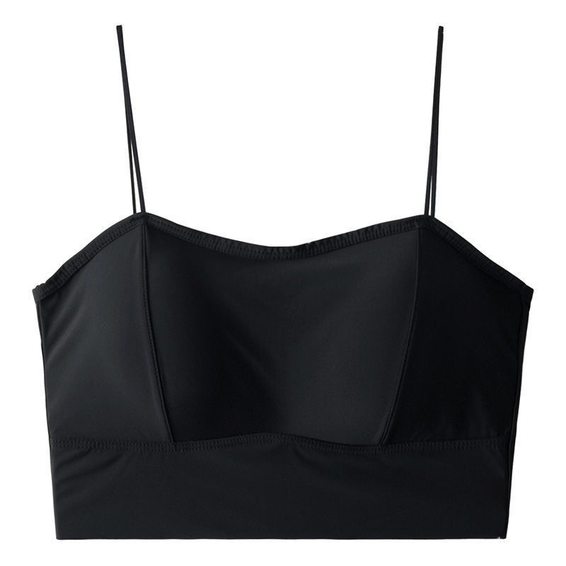 Nylonový bezramenný podprsenka s hrubými tvarovanými košíčkami, plné krytie, priedušný vestový štýl