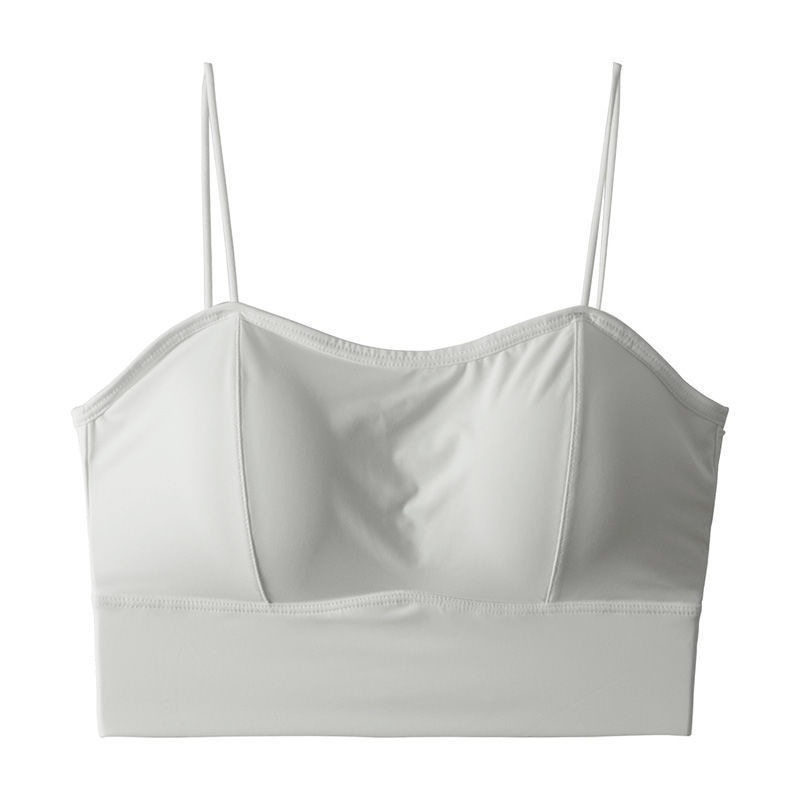 Nylonový bezramenný podprsenka s hrubými tvarovanými košíčkami, plné krytie, priedušný vestový štýl