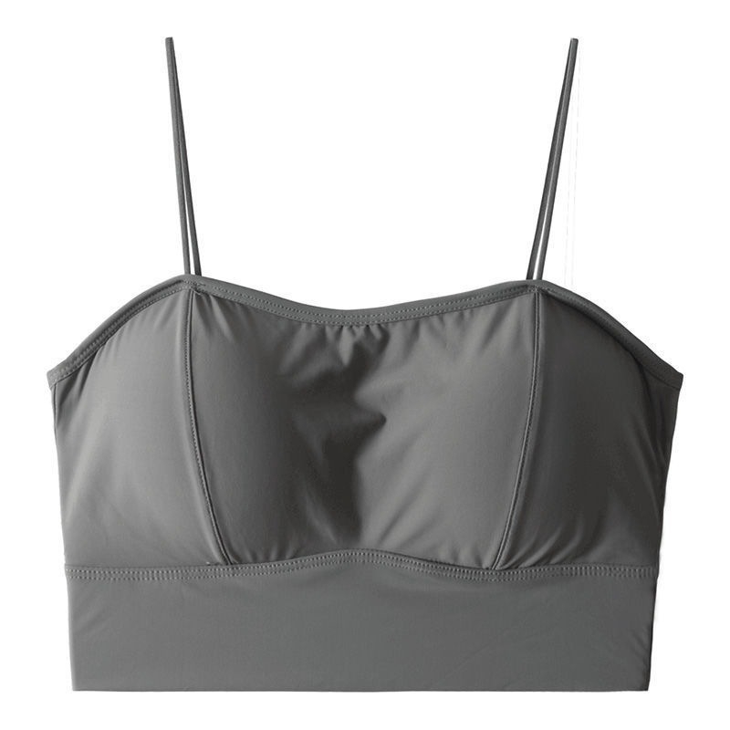 Nylonový bezramenný podprsenka s hrubými tvarovanými košíčkami, plné krytie, priedušný vestový štýl