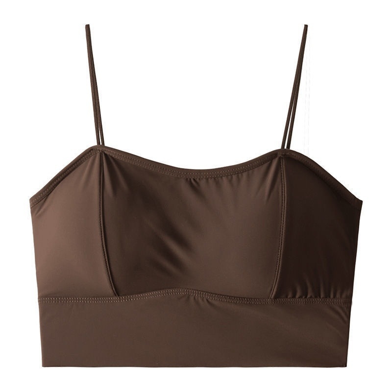 Nylonový bezramenný podprsenka s hrubými tvarovanými košíčkami, plné krytie, priedušný vestový štýl