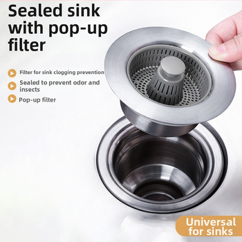 ABS filter pre odtok drezu s uzáverom proti zápachu, anti-upchatie jadro, model A145, 78 g, balené v krabici