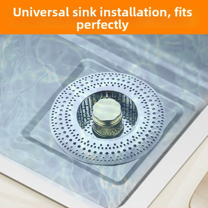 Filtr na kuchynský drez s tlačeným typom pop-up jadra, 304 nerezová oceľ, model 9898