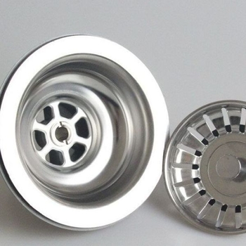 Filtr na kuchynský drez, nerezová oceľ, kryt zátky odtoku, model CFGLW, hmotnosť 0,2 kg, moderný minimalistický dizajn