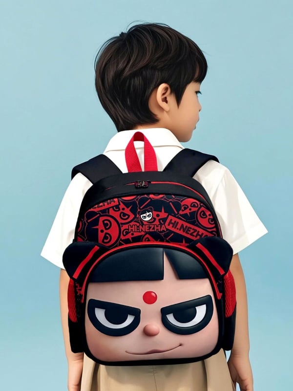 Cool unisex Nezha koolikott – polüester, õhu-padi pehmete rihmadega, hingav, kulumiskindel, laste stiil Nezha motiiviga kooli tarbeks (Kevad 2025)