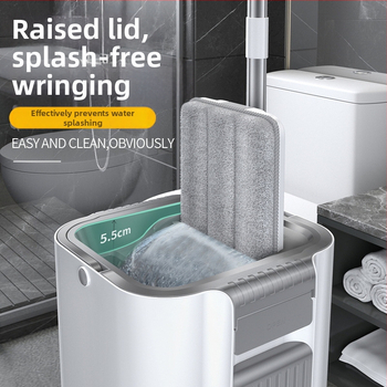 Kibiro su šluota komplektas – plokščiasis mopas, mikropluošto galvutė, nerūdijančio plieno lazdelė, 3 metų tarnavimo laikas