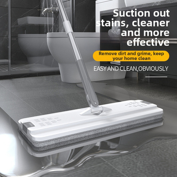 Kibiro su šluota komplektas – plokščiasis mopas, mikropluošto galvutė, nerūdijančio plieno lazdelė, 3 metų tarnavimo laikas