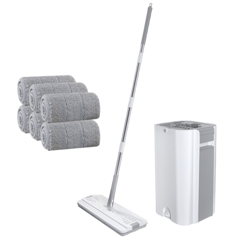 Kibiro su šluota komplektas – plokščiasis mopas, mikropluošto galvutė, nerūdijančio plieno lazdelė, 3 metų tarnavimo laikas