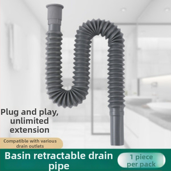 Köögivalamu äravoolutorude komplekt, plastikust, S-kujuline, tõmbe mehhanism, lõhna vastu, pikendusega