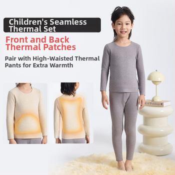 Vaikų fliso termo komplektas, unisex, Derong akrilas, labai storas 301–350 g/m², viršų su apvaliu kaklu ir ilgomis rankovėmis bei kelnės.