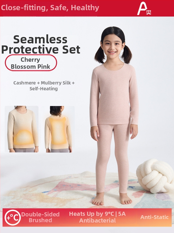 Vaikų fliso termo komplektas, unisex, Derong akrilas, labai storas 301–350 g/m², viršų su apvaliu kaklu ir ilgomis rankovėmis bei kelnės.