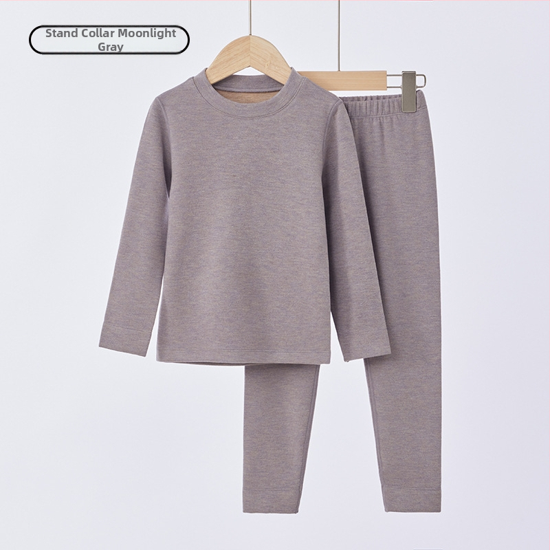 Vaikų fliso termo komplektas, unisex, Derong akrilas, labai storas 301–350 g/m², viršų su apvaliu kaklu ir ilgomis rankovėmis bei kelnės.