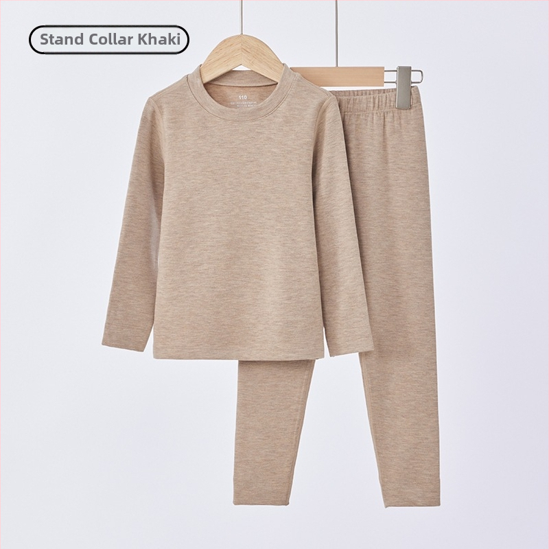 Vaikų fliso termo komplektas, unisex, Derong akrilas, labai storas 301–350 g/m², viršų su apvaliu kaklu ir ilgomis rankovėmis bei kelnės.