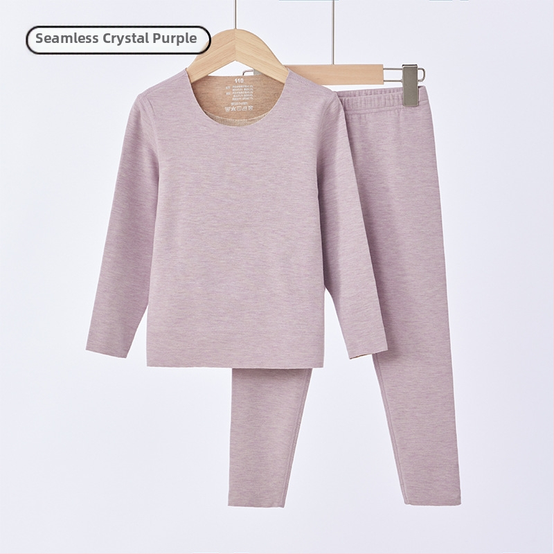 Vaikų fliso termo komplektas, unisex, Derong akrilas, labai storas 301–350 g/m², viršų su apvaliu kaklu ir ilgomis rankovėmis bei kelnės.