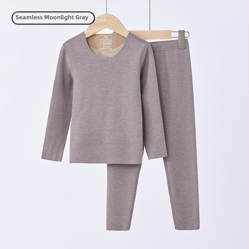 Vaikų fliso termo komplektas, unisex, Derong akrilas, labai storas 301–350 g/m², viršų su apvaliu kaklu ir ilgomis rankovėmis bei kelnės.