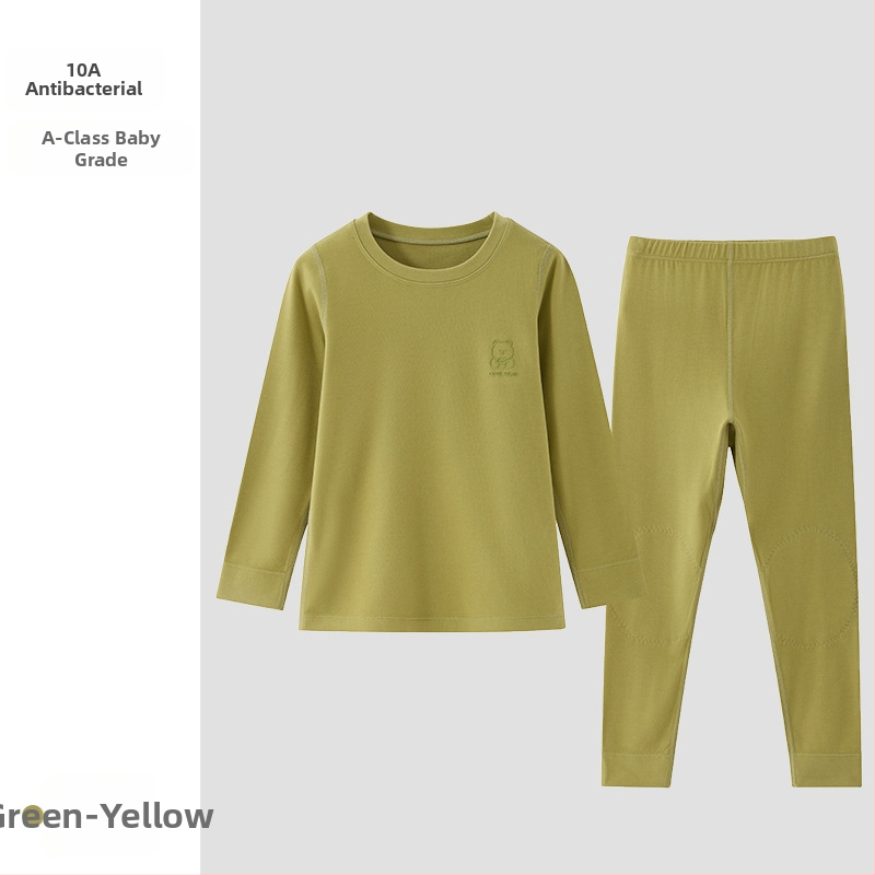 Vaikų fliso termo komplektas, unisex, Derong akrilas, labai storas 301–350 g/m², viršų su apvaliu kaklu ir ilgomis rankovėmis bei kelnės.