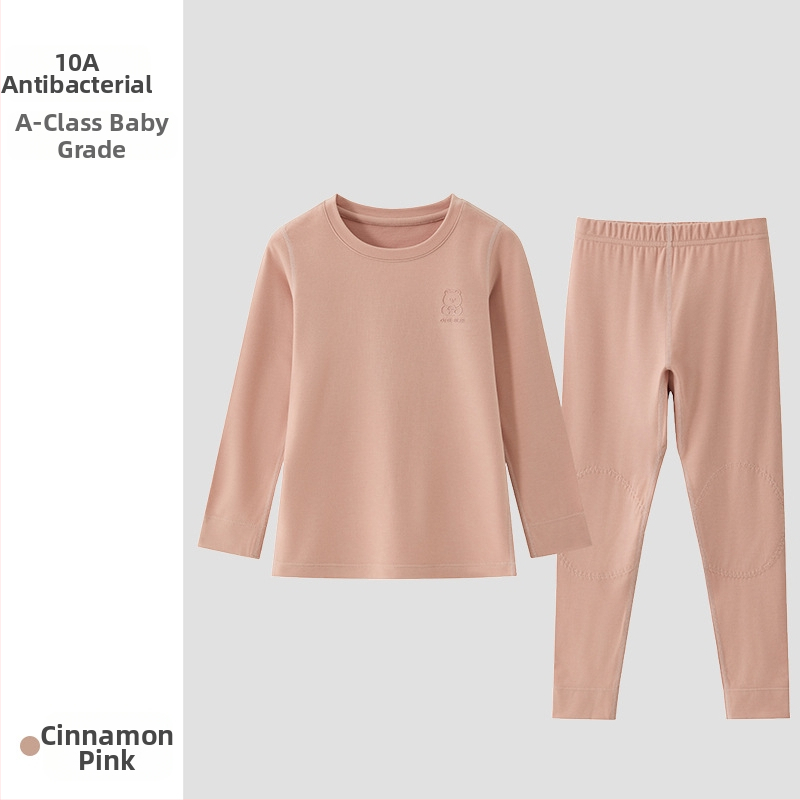 Vaikų fliso termo komplektas, unisex, Derong akrilas, labai storas 301–350 g/m², viršų su apvaliu kaklu ir ilgomis rankovėmis bei kelnės.