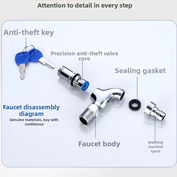 Заключващ външен кран с керамичен диск клапан; цинков сплав; електроплакиране; 5–80°C; 0.8 MPa