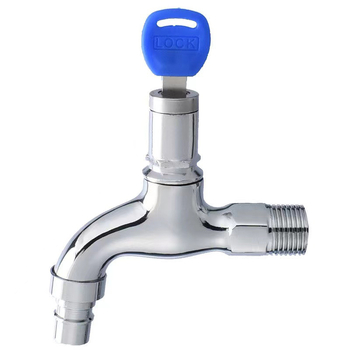 Заключващ външен кран с керамичен диск клапан; цинков сплав; електроплакиране; 5–80°C; 0.8 MPa