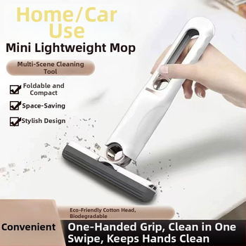 Galda mini mopis — saliekams, mikrofibra, teleskopiskais garums 295, plastmasas stienis, slodze 3 kg, žāvēšanas efektivitāte 70–80%