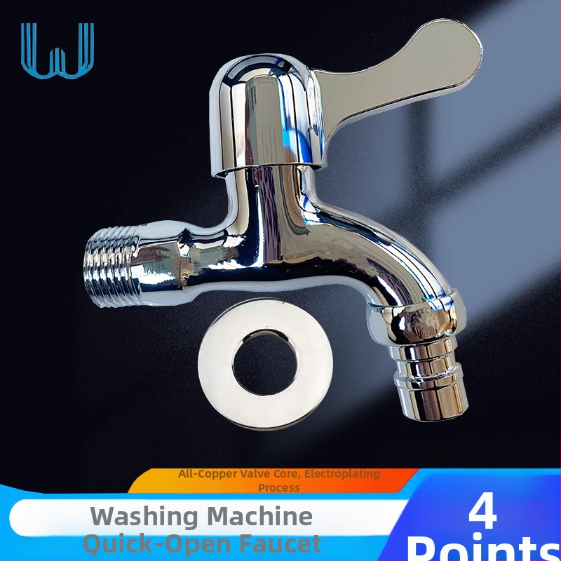 Prívodný kohútik na práčku, telo z zliatiny, zabudovaná montáž, otváranie kľúčom, keramický kartušový ventil, priemer vstupu/výstupu 15 mm