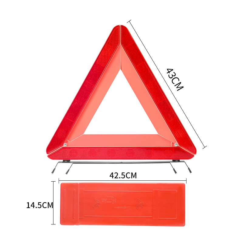Autó tripod figyelmeztető jel, fényvisszaverő, összecsukható, műanyag