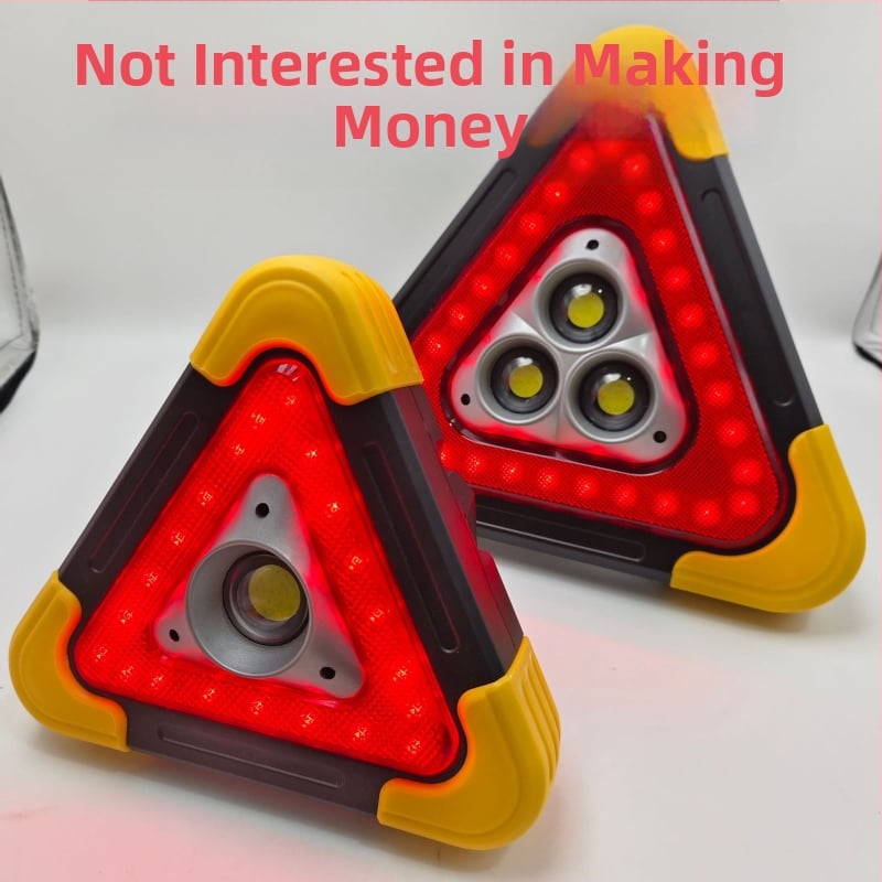 Automobilio įspėjamasis trikampis su LED apšvietimu, ABS medžiaga ir trikojis stovas