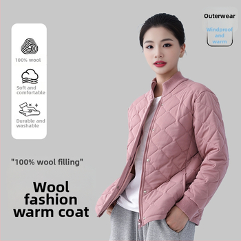 Vilnonis kardigan-jackas, 100% vilnos užpildas; poliesterio pluoštas su elastanu; dryžių/plaid raštas; stovimas kaklas; ilgomis rankovėmis