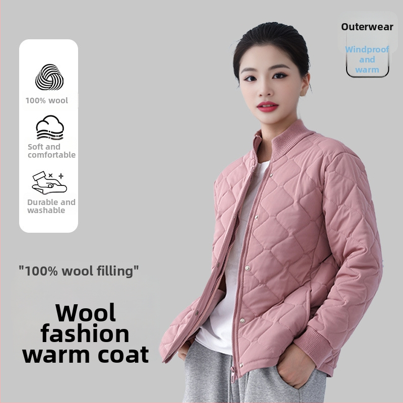 Vilnonis kardigan-jackas, 100% vilnos užpildas; poliesterio pluoštas su elastanu; dryžių/plaid raštas; stovimas kaklas; ilgomis rankovėmis