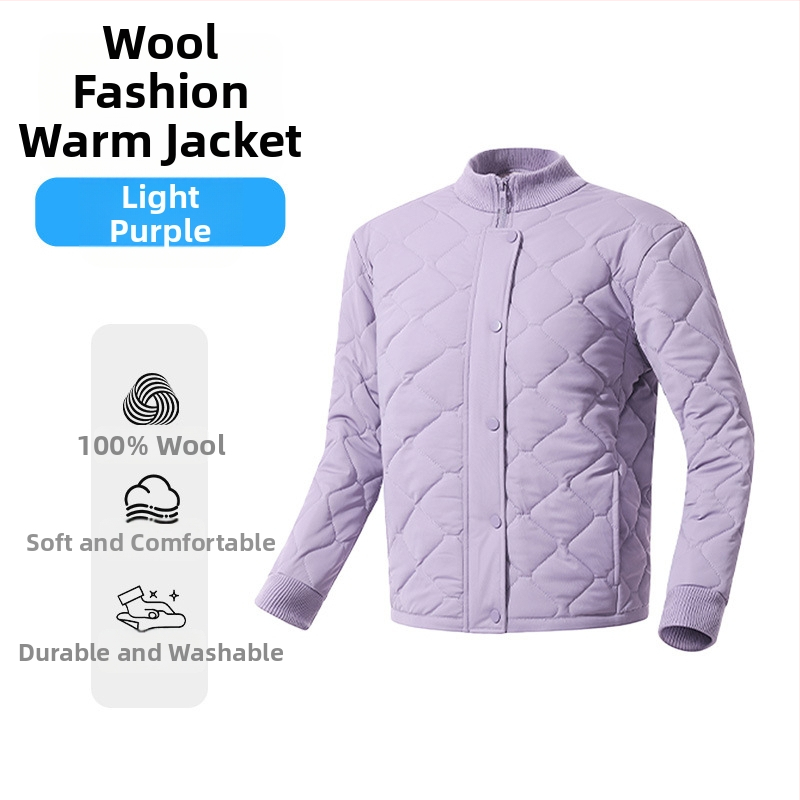 Vilnonis kardigan-jackas, 100% vilnos užpildas; poliesterio pluoštas su elastanu; dryžių/plaid raštas; stovimas kaklas; ilgomis rankovėmis