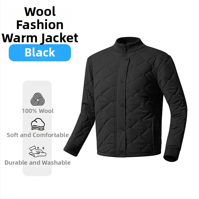 Vilnonis kardigan-jackas, 100% vilnos užpildas; poliesterio pluoštas su elastanu; dryžių/plaid raštas; stovimas kaklas; ilgomis rankovėmis