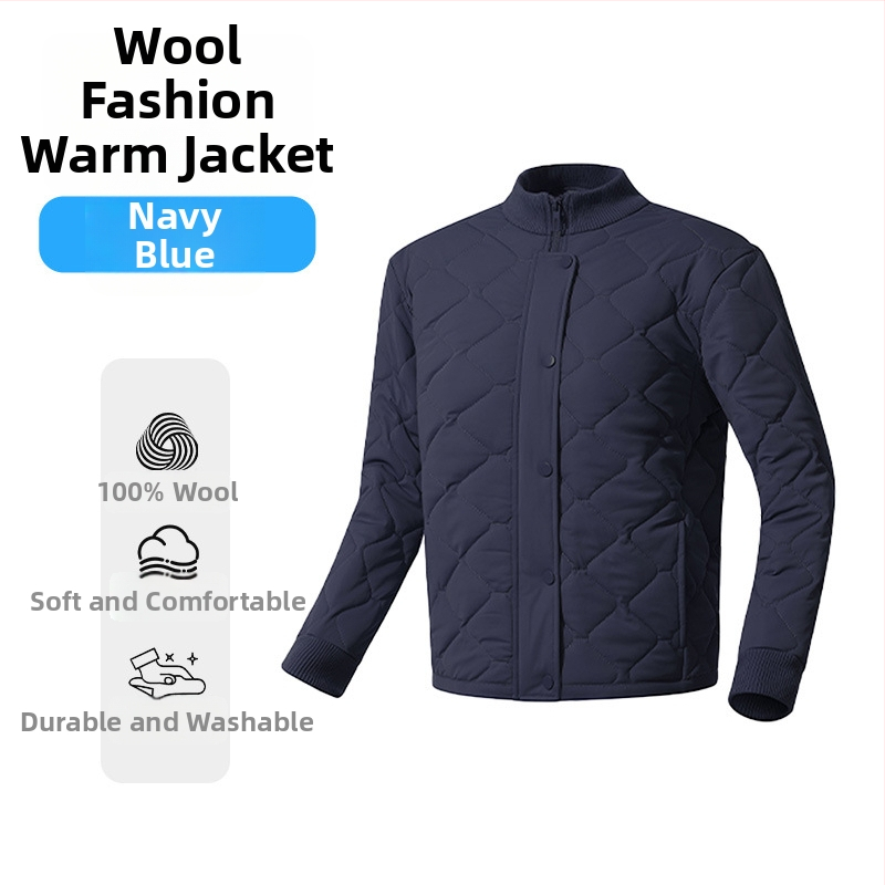 Vilnonis kardigan-jackas, 100% vilnos užpildas; poliesterio pluoštas su elastanu; dryžių/plaid raštas; stovimas kaklas; ilgomis rankovėmis