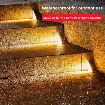 Solárne vonkajšie schodiskové svietidlo s šošovkou – IP66 vodeodolné, indukčný spínač, LED 2835, 1,2V, 6–12 hodín prevádzky, dekoratívne svetlo na schody dvora