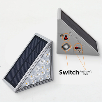 Solárne vonkajšie schodiskové svietidlo s šošovkou – IP66 vodeodolné, indukčný spínač, LED 2835, 1,2V, 6–12 hodín prevádzky, dekoratívne svetlo na schody dvora