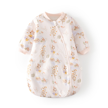 Kokon stiliaus kūdikio miego maišelis su termostatiškai medvilnės užpildas, vidus 95% medvilnė, nuimami rankovės, užtrauktukas iš rišamosios medžiagos/injekcija