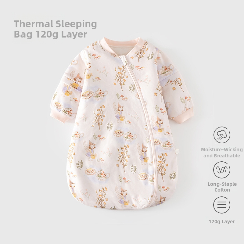 Kokon stiliaus kūdikio miego maišelis su termostatiškai medvilnės užpildas, vidus 95% medvilnė, nuimami rankovės, užtrauktukas iš rišamosios medžiagos/injekcija