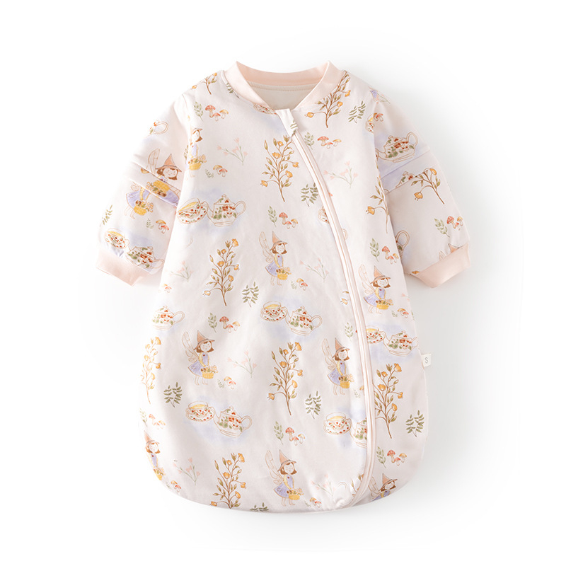 Kokon stiliaus kūdikio miego maišelis su termostatiškai medvilnės užpildas, vidus 95% medvilnė, nuimami rankovės, užtrauktukas iš rišamosios medžiagos/injekcija