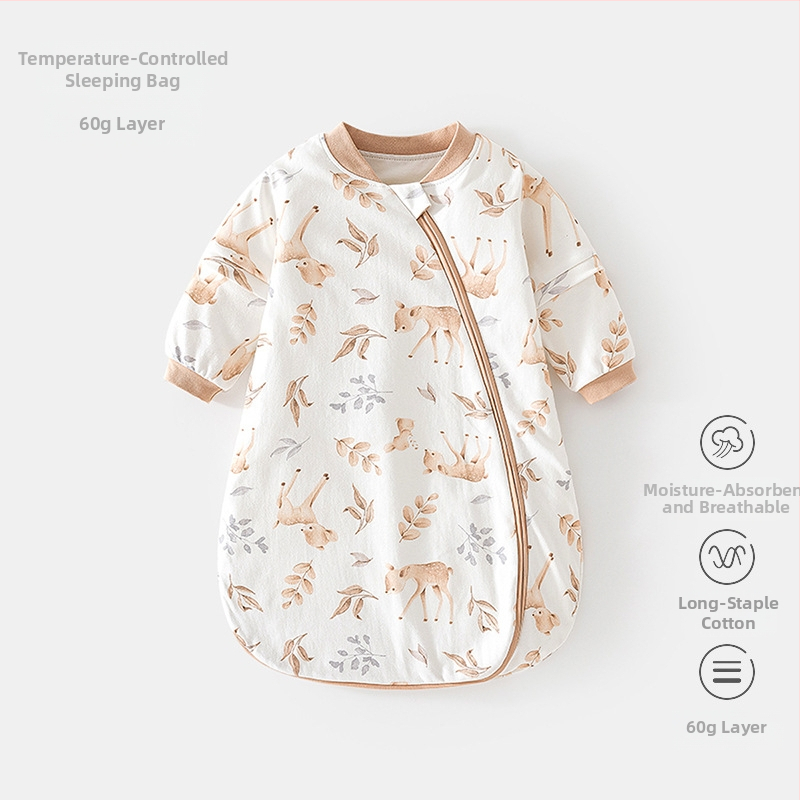 Kokon stiliaus kūdikio miego maišelis su termostatiškai medvilnės užpildas, vidus 95% medvilnė, nuimami rankovės, užtrauktukas iš rišamosios medžiagos/injekcija