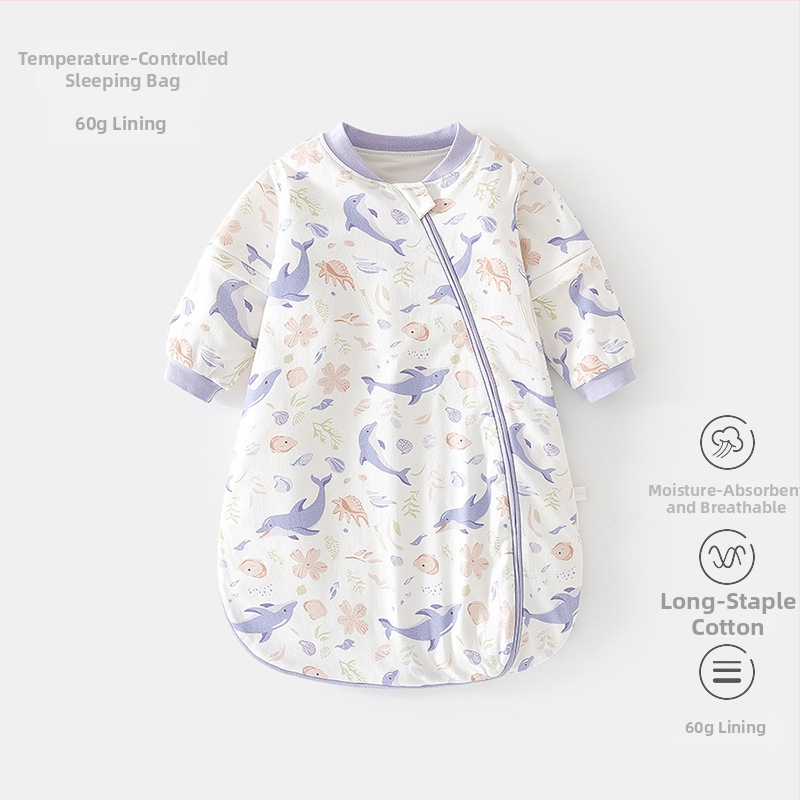 Kokon stiliaus kūdikio miego maišelis su termostatiškai medvilnės užpildas, vidus 95% medvilnė, nuimami rankovės, užtrauktukas iš rišamosios medžiagos/injekcija