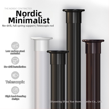 Storosios teleskopinės lazda drabužiams – montavimas be gręžimo, vonios kambariui ir užuolaidoms, modernus minimalistinis dizainas, aukšto anglies plienas