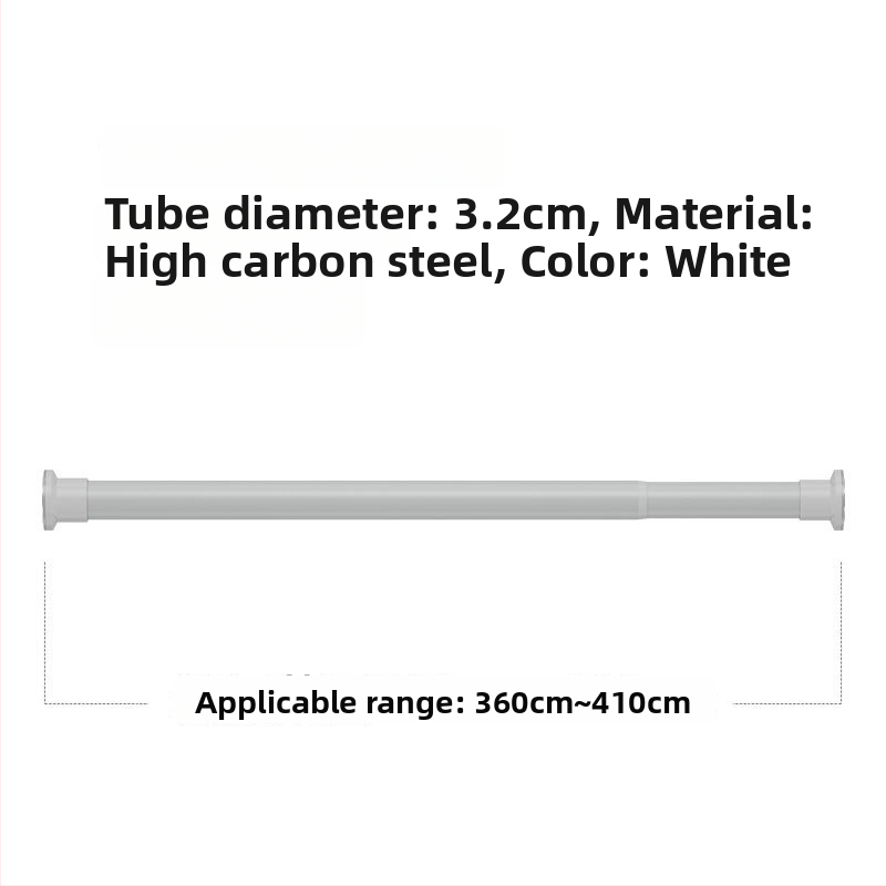 Hrubá teleskopická tyč na vešanie – montáž bez vŕtania, do kúpeľne a závesov, moderný minimalistický dizajn, oceľ s vysokým obsahom uhlíka