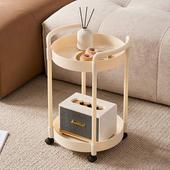 Victoria Nordic plastikinis kavos staliukas su saugykla, apvalios formos, modelis 120 plastiko, sukasi ir išardomas