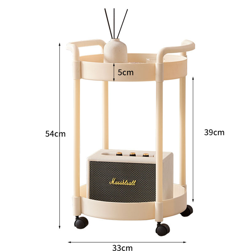 Victoria Nordic plastikinis kavos staliukas su saugykla, apvalios formos, modelis 120 plastiko, sukasi ir išardomas