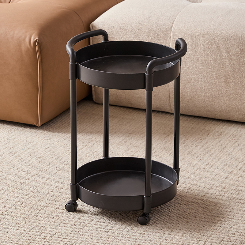 Victoria Nordic plastikinis kavos staliukas su saugykla, apvalios formos, modelis 120 plastiko, sukasi ir išardomas