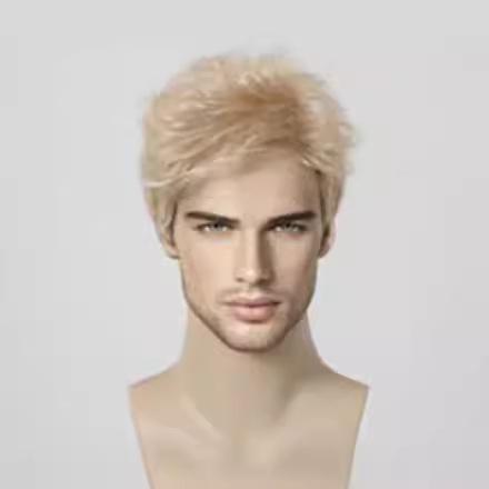 Мъжка перука, модел L186, коса от високотемпературни нишки, къса дължина, механично обработване, промяна на прическата.
