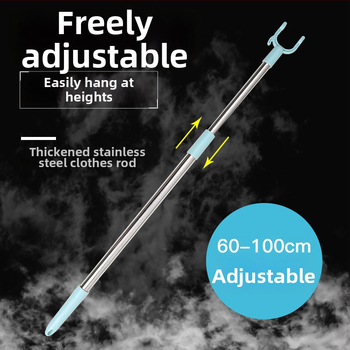 Telescopická tyč na sušenie oblečenia s PP telom a nerezovou rukoväťou, pre balkón, moderný minimalistický štýl, uvedenie 2025 leto, kód A01512