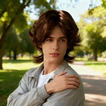 Мъжка перука – къса коса, коса от термоустойчива коприна, технология на обработка: механизъм, модел 330, промяна на прическата