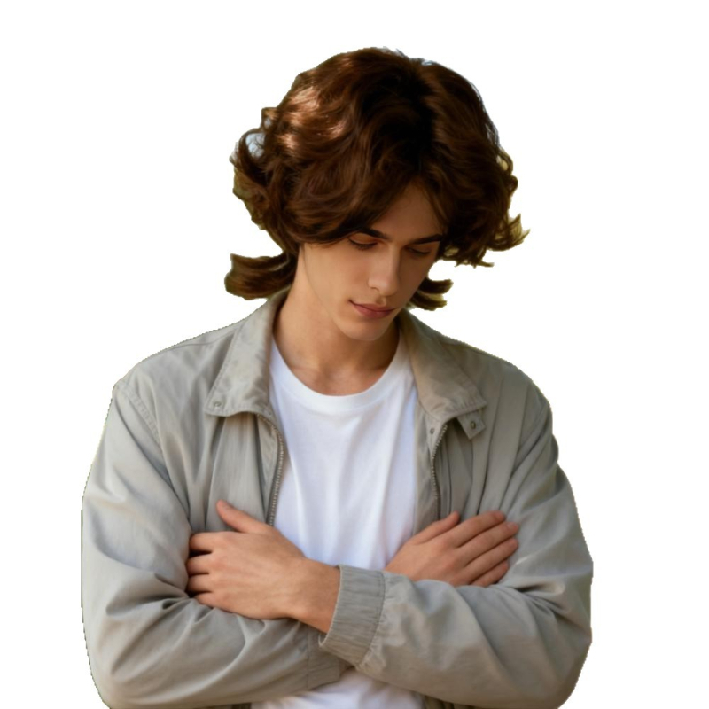 Мъжка перука – къса коса, коса от термоустойчива коприна, технология на обработка: механизъм, модел 330, промяна на прическата