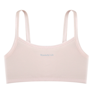 Bustier din bumbac pentru fete, cu cupă completă, căptușeală din bumbac, respirabil, bretele fixe duble