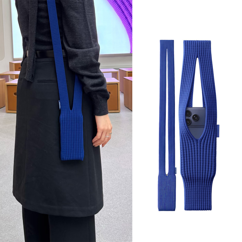 Mz mobiliojo telefono rankinė — vertikalios kvadrato formos, akrilinio pluošto, pamušalas iš nailono, miesto paprastumas, 2025 m. vasara