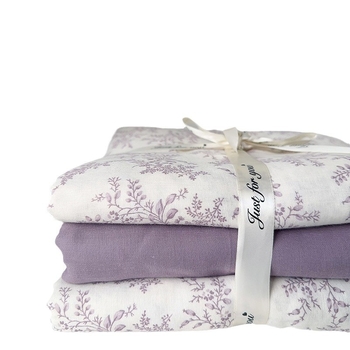 Bavlnený štvordielny súbor posteľnej bielizne s rastlinným vzorom, reaktívna tlač a farbenie, hmotnosť 2000–2500 g